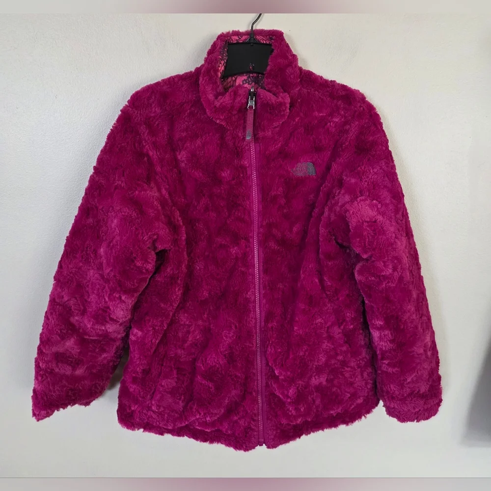 The North Face Mossbud Swirl Reversible Girl's Zip Up Coat Size XL